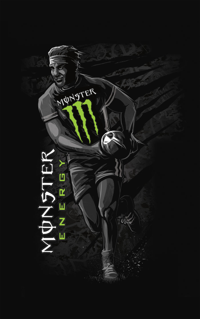 Monster energy sports can rugby player
