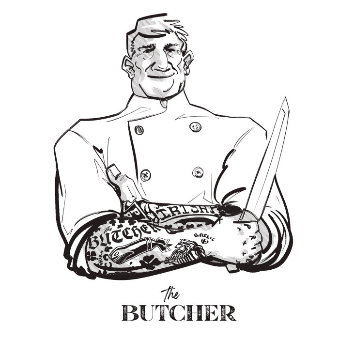 Line illustration butcher
