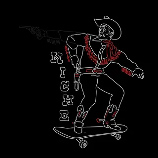 People cowboy on skateboard