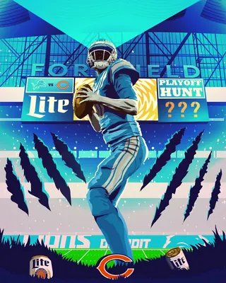 Detroit Lions quarterback prepares to throw at Ford Field stadium, Chris Ede