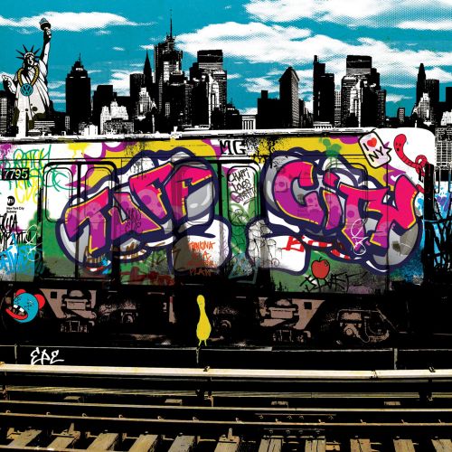 Music album graffiti illustration