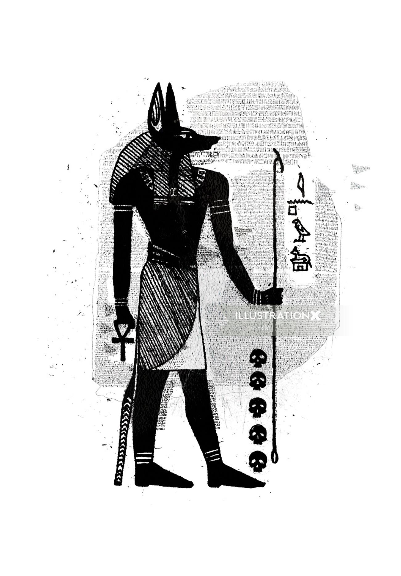 Egyptian god historical illustration