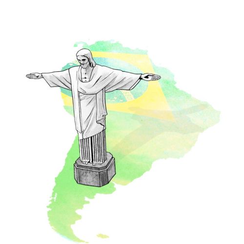 Aerial view Christ Redeemer - An illustration by Chris Ede