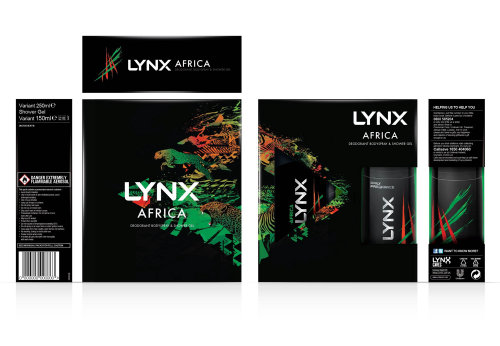 Ilustración de embalaje de desodorante Lynx África