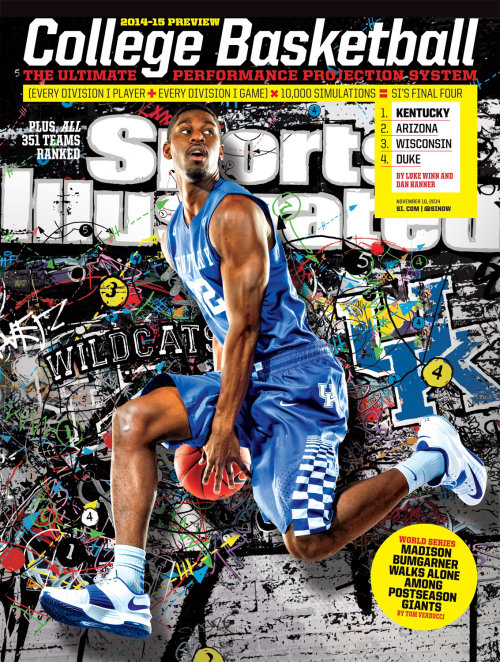 Ilustración de la portada de la revista College Basketball