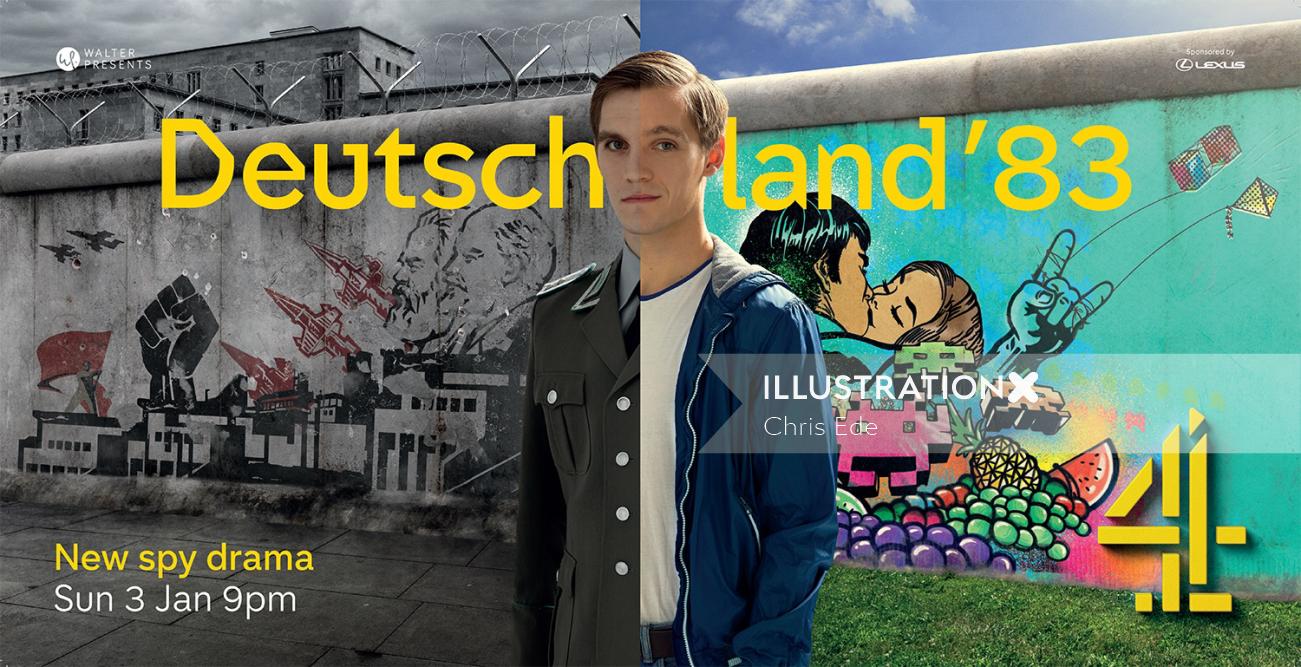 Pintura mural da campanha publicitária da Deutschland 83