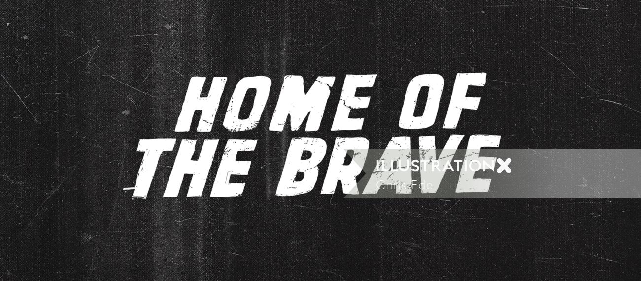 Home of the brave lettering art