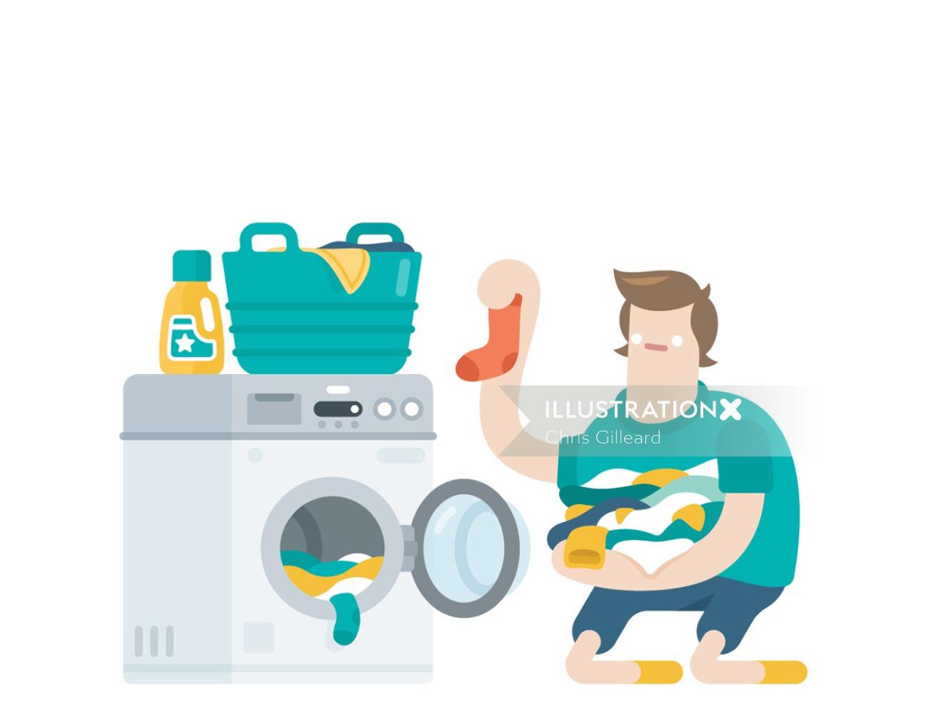 Ilustração de lavanderia