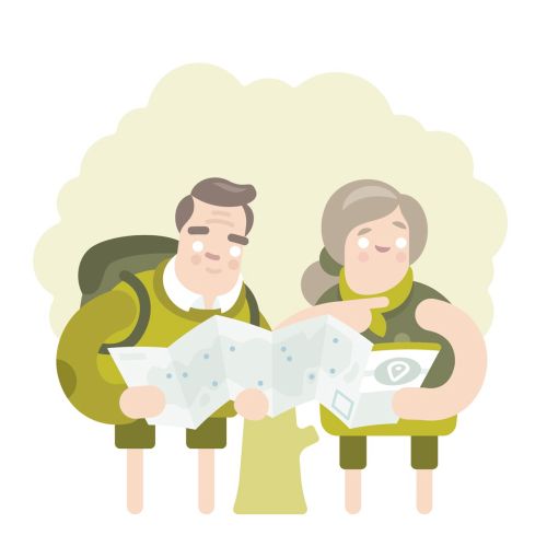 couple went for holiday vector illustration