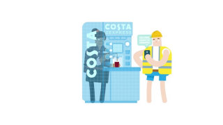 Animação do café expresso Costa
