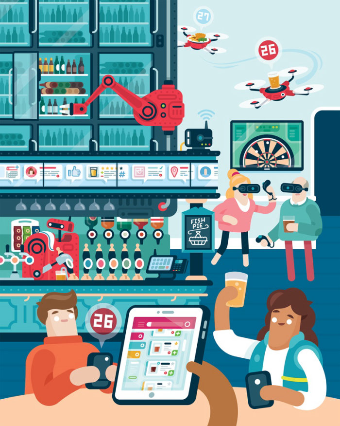 Editorial illustration for a magazine's food-drink section
