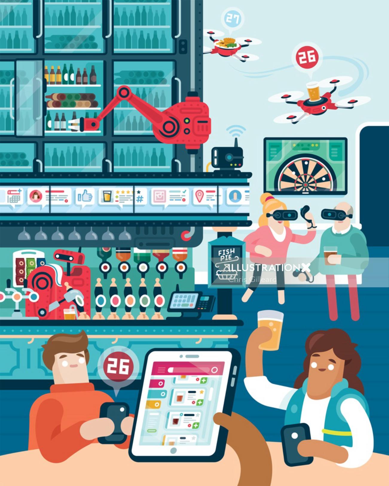 Editorial illustration for a magazine's food-drink section