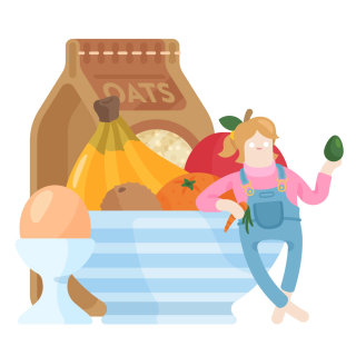 ilustração de estilo de vida de alimentação saudável