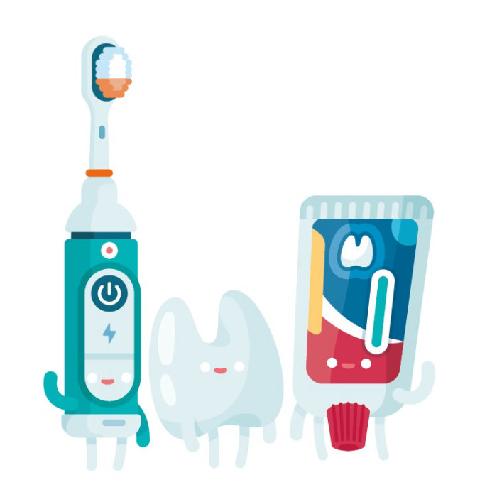 Conception de personnages de santé bucco-dentaire par Chris Gilleard