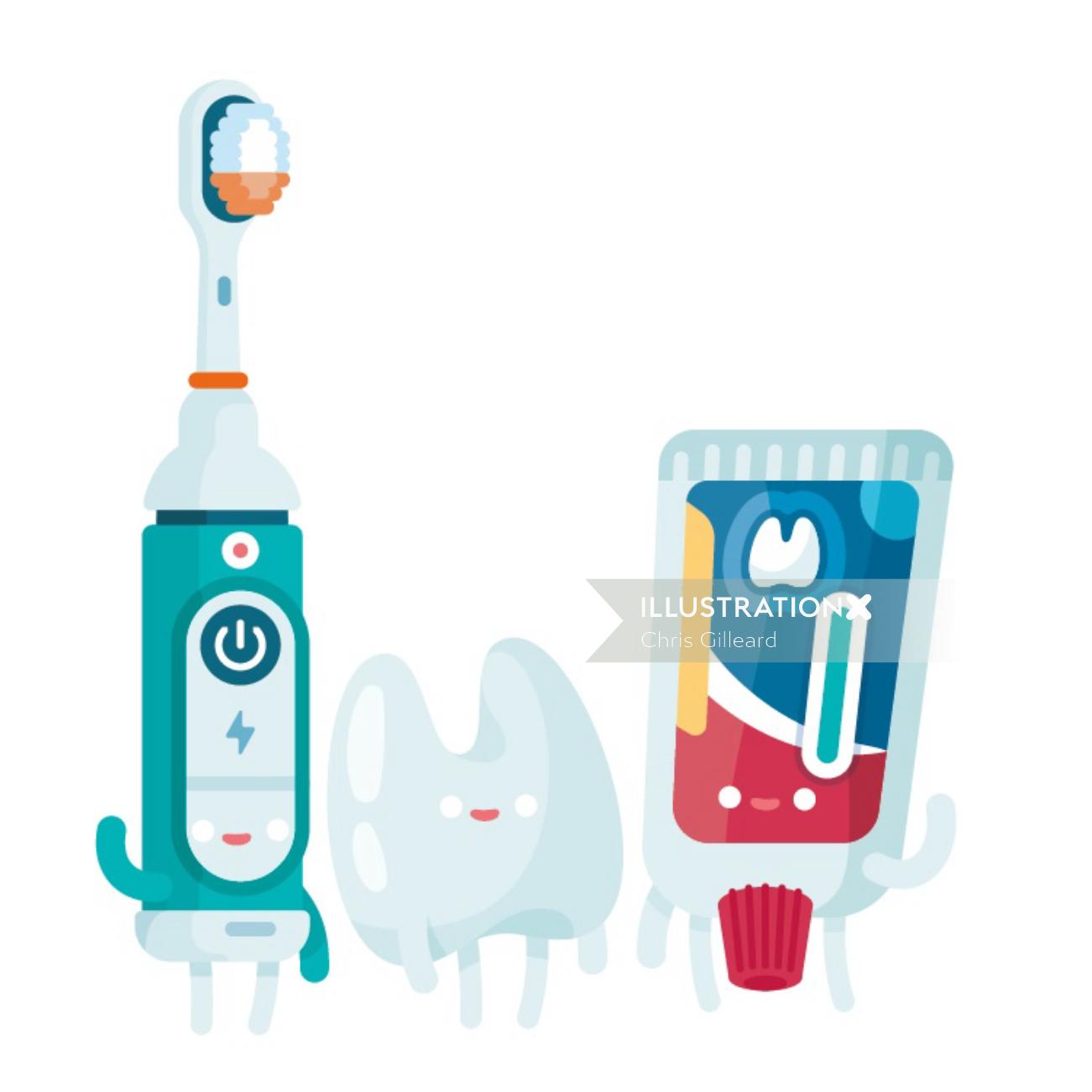 Oral Health Characters design by Chris Gilleard