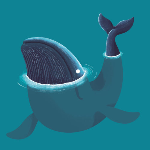 动物蓝鲸绘画