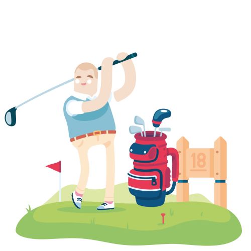 Man playing Golf sports illustration