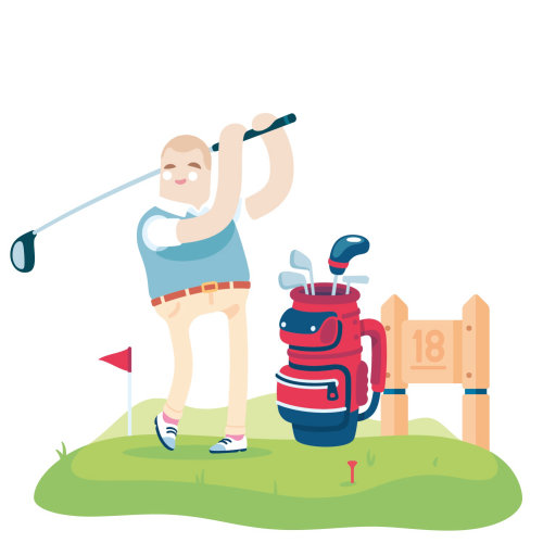 Man playing Golf sports illustration