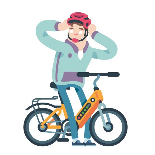 Migros - E-Bike Cyclist cartoon character 