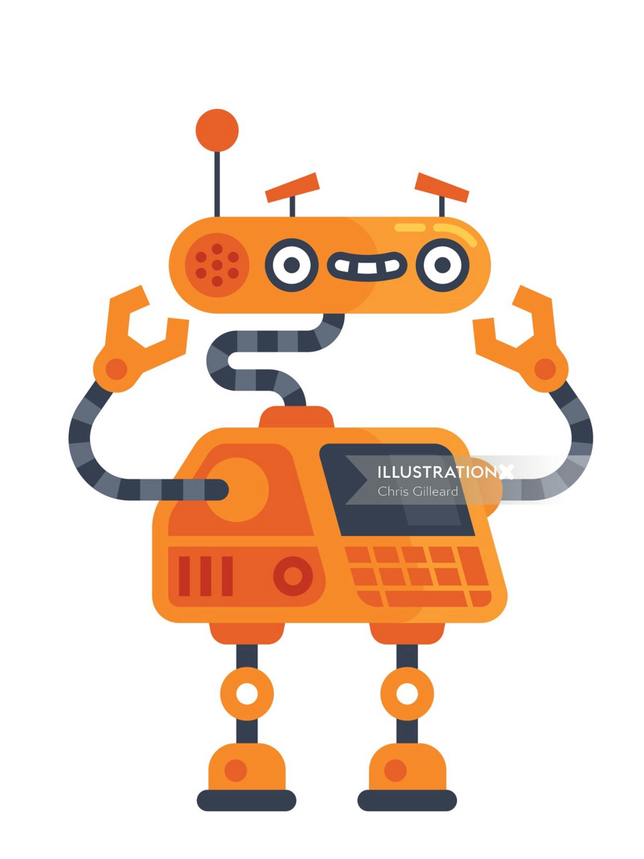 An illustration of coding Robot