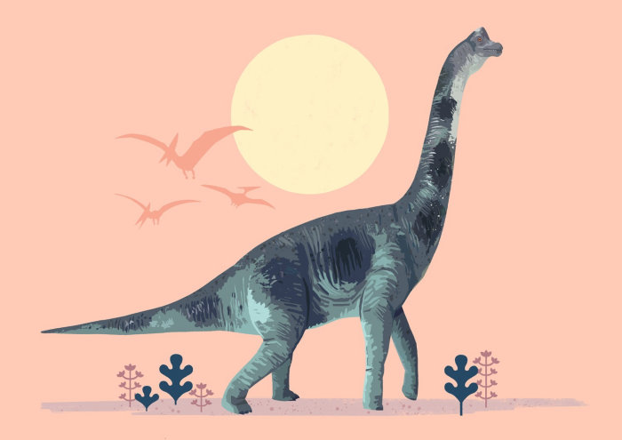 Una ilustración de estegosaurio