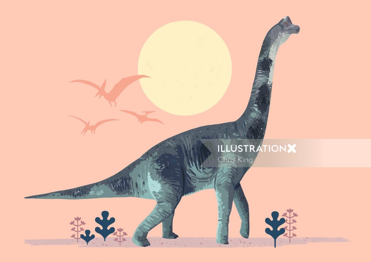 An illustration of Stegosaurus