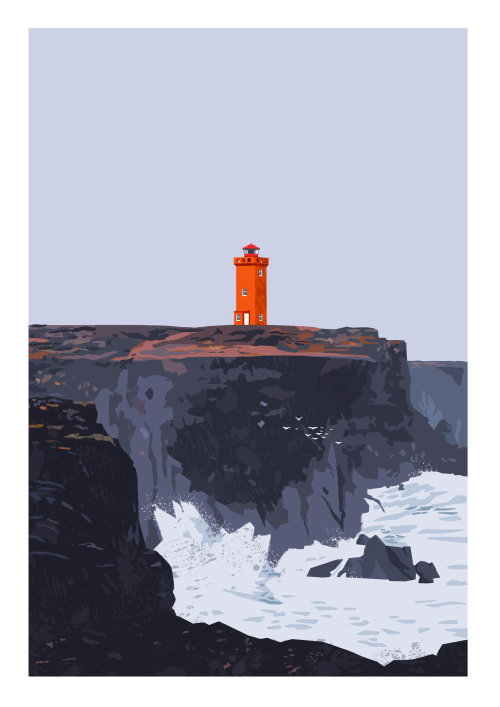 painting of svo¨rtuloft lighthouse