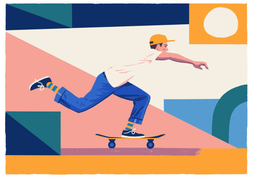 Skateboarder graphic art