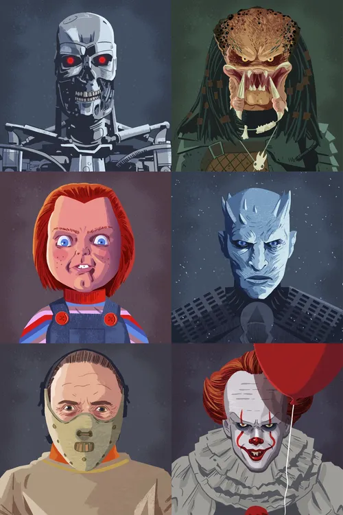 Horror people portrait illustration