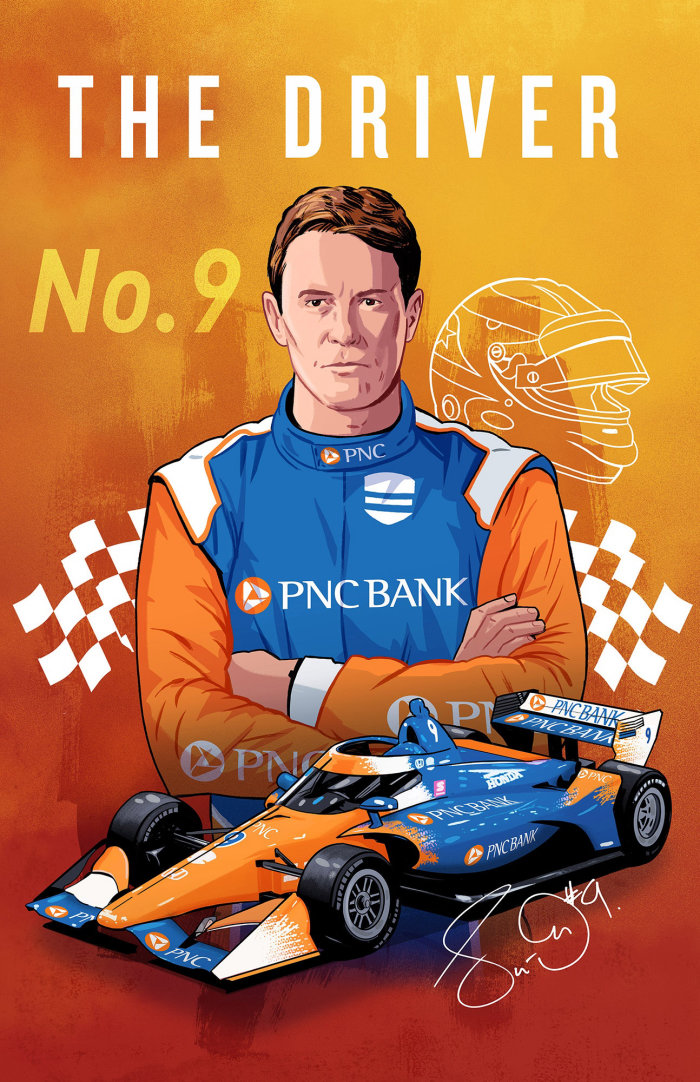 PNC 银行 F1 赛车手的肖像