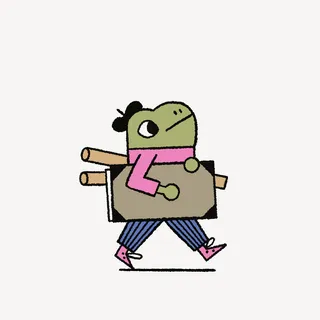 Motion graphic with illustrated characters and icons