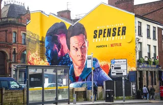 A mural promoting the Netflix film Spenser Confidential