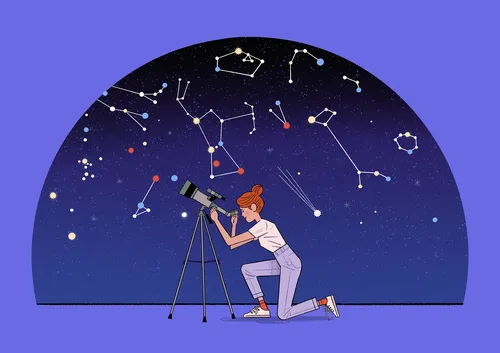 Starry night-themed artwork from The Star Gazer children’s book