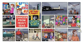 Comic spread humorously depicting cold chips