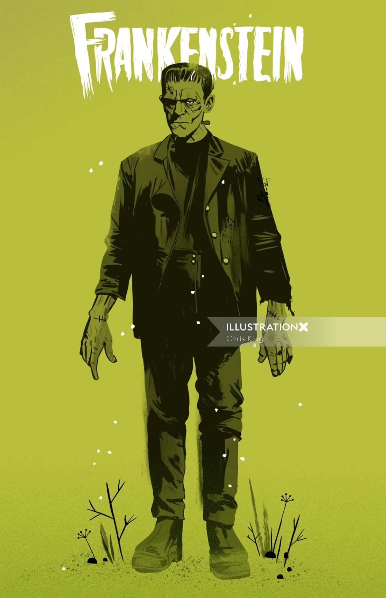 Frankenstein illustration by Cris King