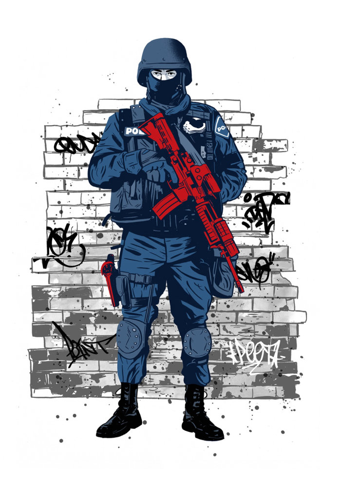 Swat/Police illustration by Cris King