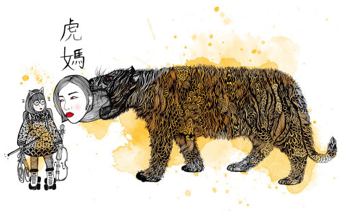 Maman chinoise dans la bouche du tigre