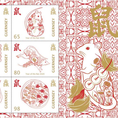 Chinese Lunar New Year stamp illustration 