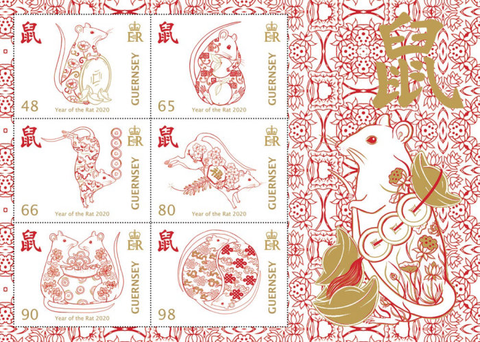 Chinese Lunar New Year stamp illustration 