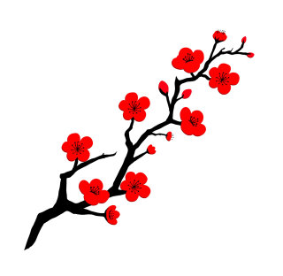 Animation de fleurs de prunier