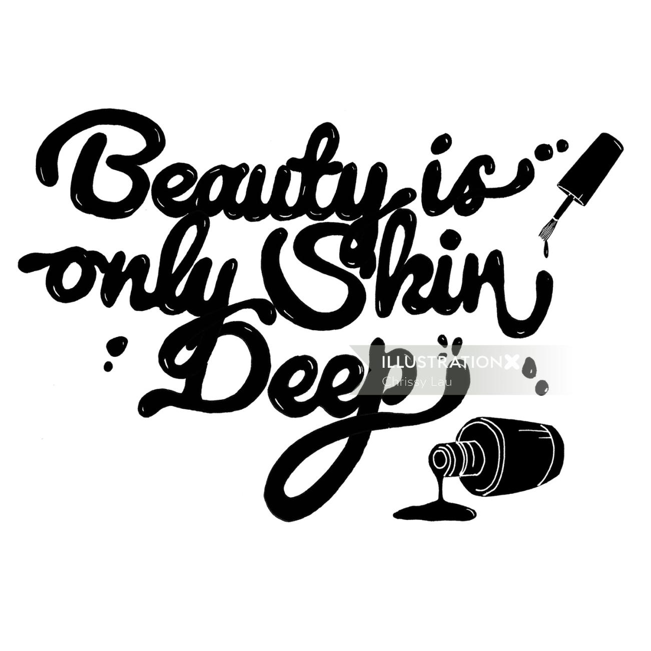 A beleza é apenas brilhar tipografia profunda