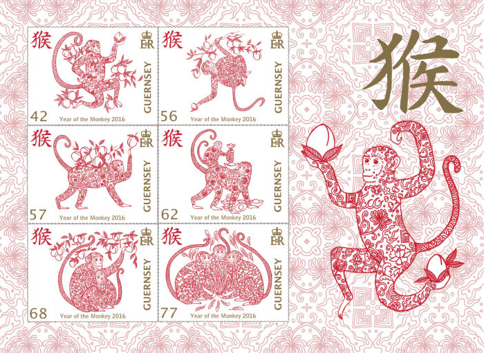 中国の猿のカレンダーのデザイン