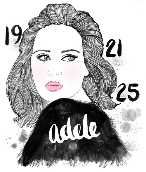 Adele singer portrait by Chrissy Lau
