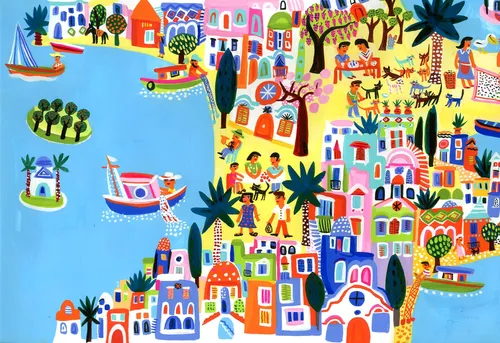 Illustration by Christopher Corr of a fantastical island