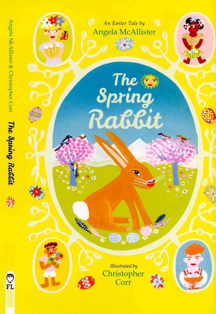 The Spring Rabbit book cover by Christopher Corr with illustrated rabbit and characters