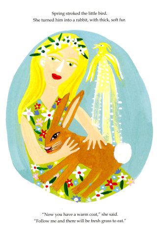 Ilustración del cuento para el libro &quot;El conejo de primavera&quot;