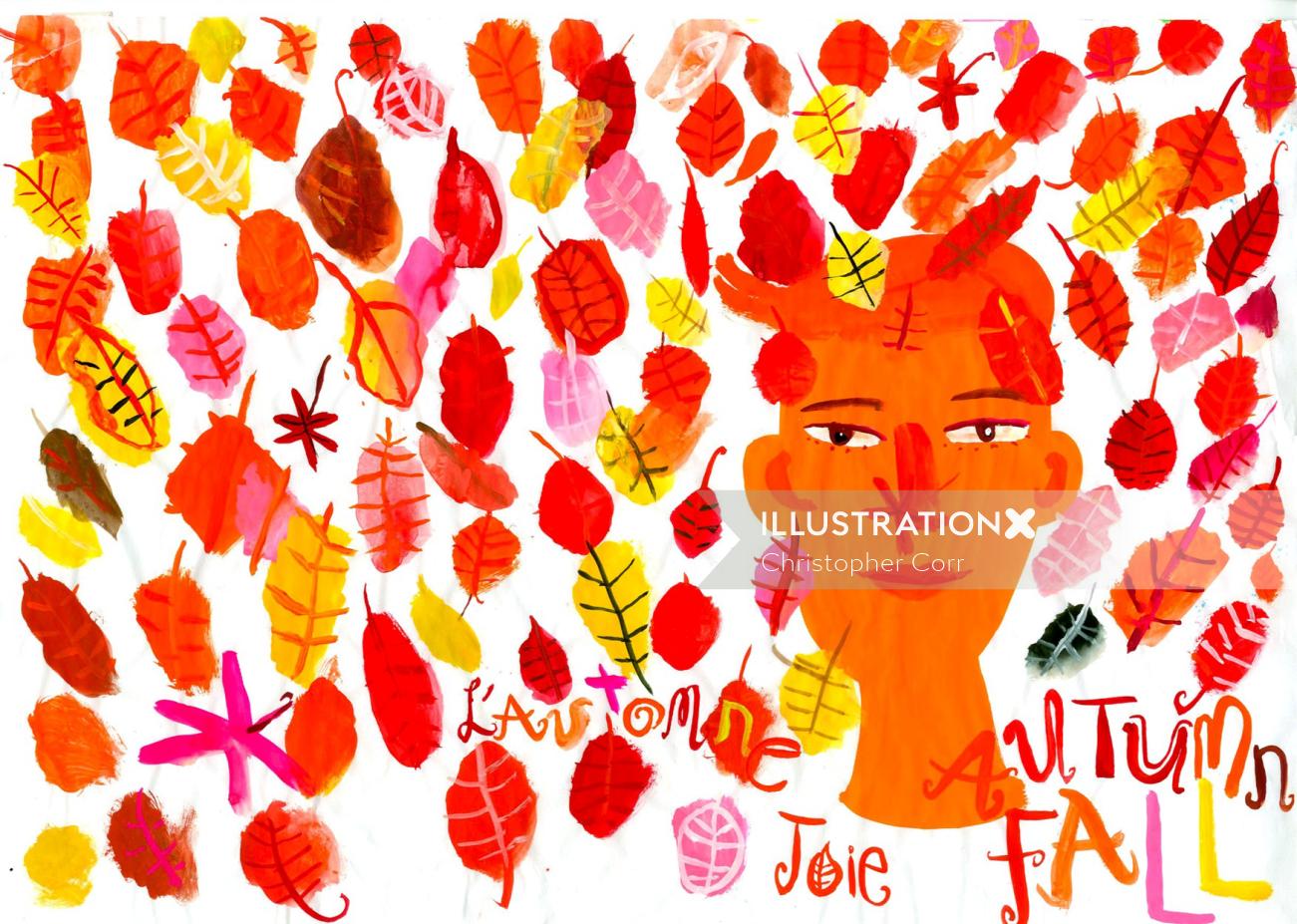 Design criativo de L&#39;Automne Joie Autumn Fall