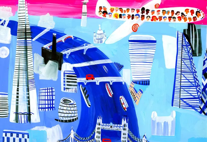 Abstract London skyline and River Thames by Christopher Corr