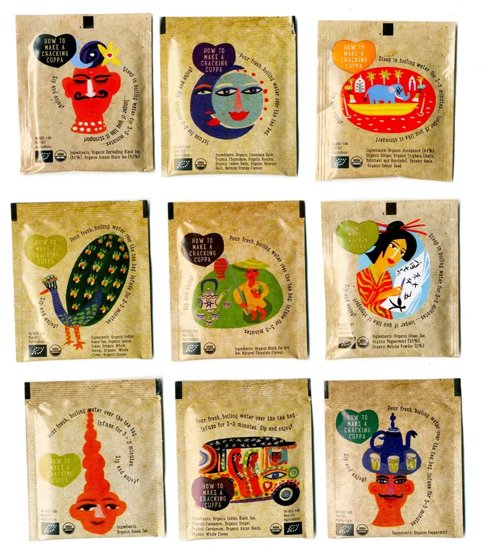 Set of nine illustrated story cards with colorful characters by Christopher Corr