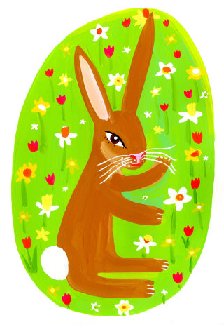 一只小兔子的绘画